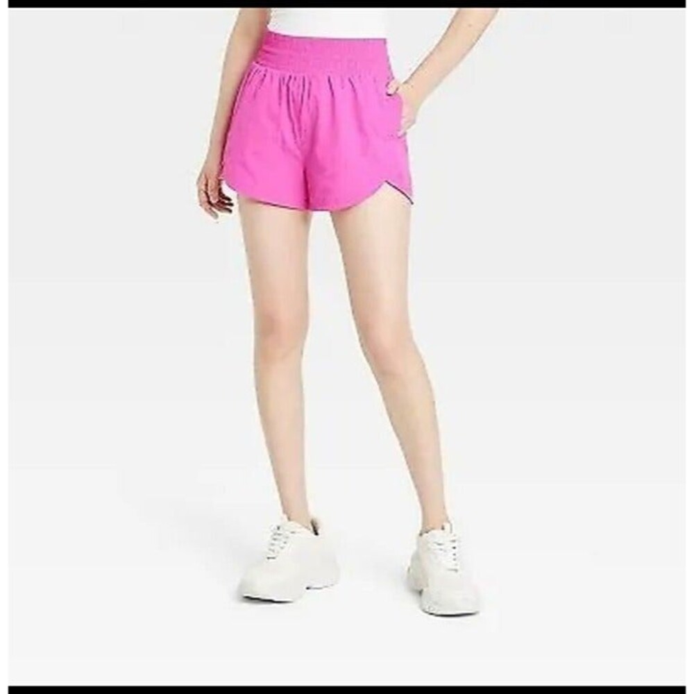 Women's All in Motion High Rise Crinkle Shorts Pink